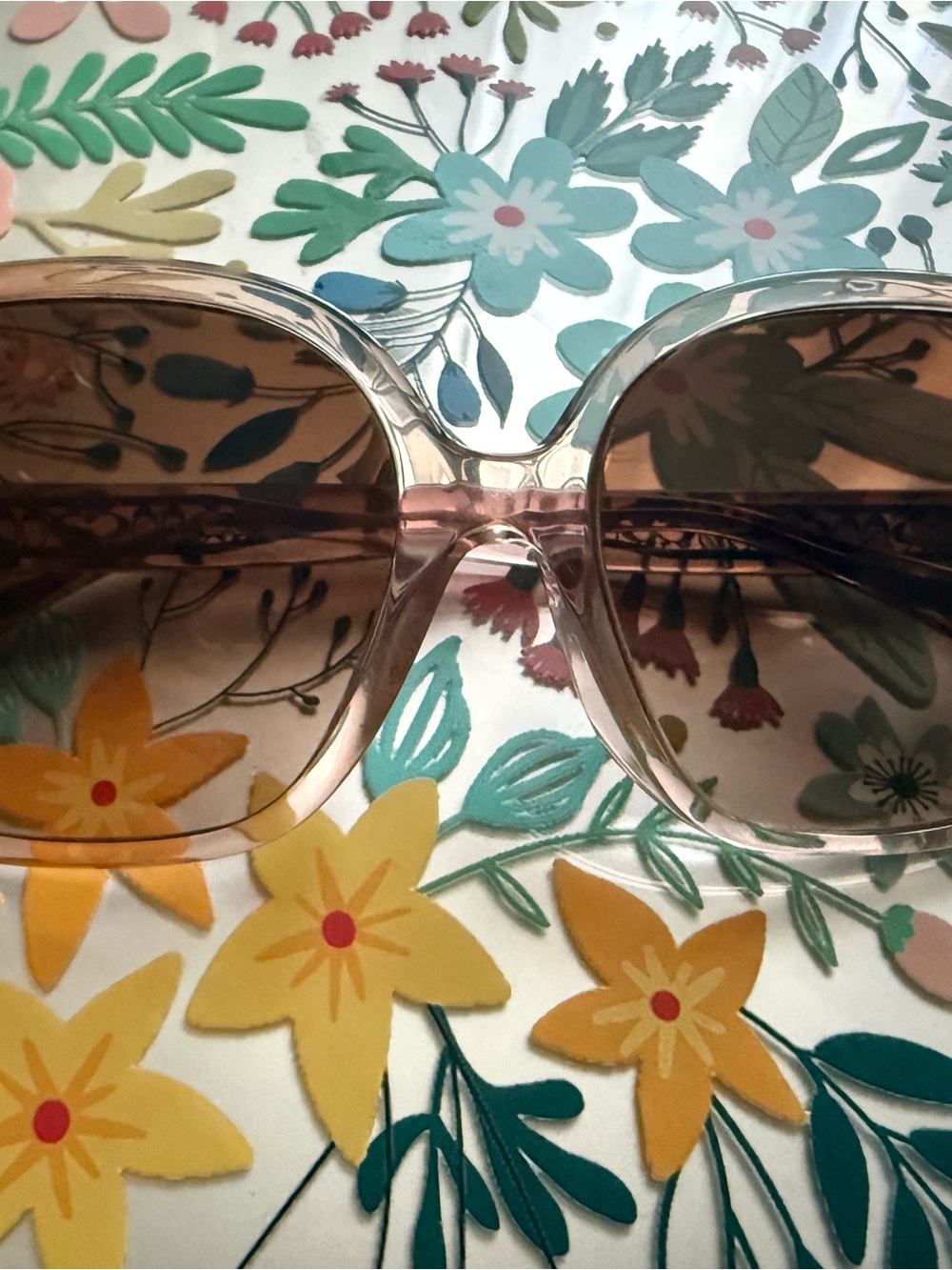 Coach Women's Oversized Sunglasses in Pale Pink with Brown Lenses